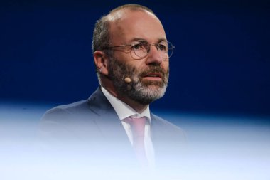 9 Haziran 2024 'te Brüksel, Belçika' da düzenlenen Avrupa Seçim Gecesi EPP Grup Lideri Manfred WeBER 'in açıklaması.