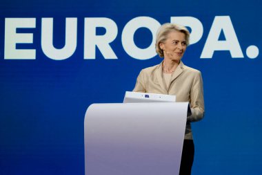 Avrupa Komisyonu Başkanı ve EPP başkanı Ursula von der Leyen 'in 9 Haziran 2024' te Brüksel 'deki Avrupa Seçim Gecesi' nde yaptığı açıklama.
