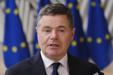 Eurogroup Başkanı Paschal Donohoe, Eurogroup Maliye Bakanlarının 13 Mayıs 2024 'te Brüksel, Belçika' daki Avrupa Konseyi 'nde yapacağı toplantıya katılmak üzere Belçika' ya geldi.