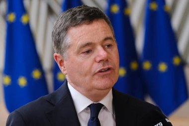 Eurogroup Başkanı Paschal Donohoe, Eurogroup Maliye Bakanlarının 13 Mayıs 2024 'te Brüksel, Belçika' daki Avrupa Konseyi 'nde yapacağı toplantıya katılmak üzere Belçika' ya geldi.