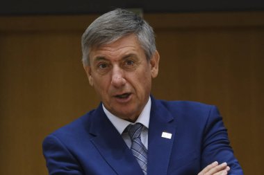 Jan JAMBON, 14 Mayıs 2024 'te Brüksel, Belçika' da düzenlenen basın toplantısında bakan.