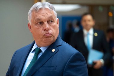Macaristan başbakanı Viktor Orban, 17 Haziran 2024 'te Brüksel, Belçika' da düzenlenen bir Avrupa Birliği resmi zirvesine katıldı..
