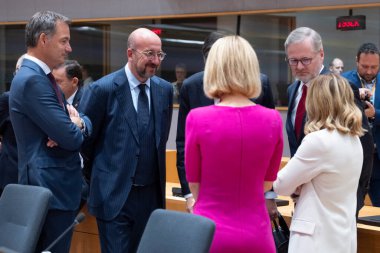 Avrupa Konseyi Başkanı Charles Michel, 17 Haziran 2024 'te Brüksel, Belçika' da düzenlenen resmi olmayan bir Avrupa Birliği zirvesine katıldı..