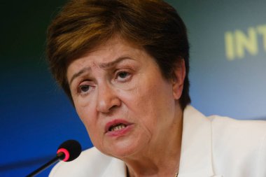 Uluslararası Para Fonu (IMF) genel müdürü Kristalina Georgieva, 20 Haziran 2024 Perşembe günü Lüksemburg 'da gerçekleştirilen Eurogroup toplantısı sonrasında basın toplantısında konuştu.. 