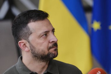 Ukrayna Cumhurbaşkanı Volodymyr Zelenskiy ve Avrupa Konseyi Başkanı Charles Michel, Avrupa Birliği liderleri zirvesine katılmak üzere 27 Haziran 2024 'te Brüksel, Belçika' ya geldiler.