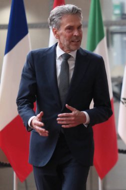 European Council President Charles Michel welcomes The Netherlands Prime Minister Dick Schoof prior to a meeting at the EU Council building in Brussels, Belgium on July 8, 2024.