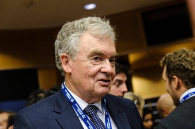 AB Parlamentosu Üyesi Jean-Paul Garraud, 8 Temmuz 2024 'te Brüksel, Belçika' da düzenlenen yeni Avrupa Grup Vatanseverleri toplantısında basın toplantısına katıldı.. 