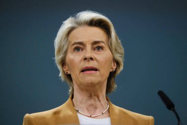 Avrupa Komisyonu Başkanı Ursula von der LEYEN 4 Eylül 2024 'te Belçika' nın Brüksel kentinde düzenlenen AB Tarım Geleceği Stratejik Diyaloğu konulu basın toplantısına katıldı..