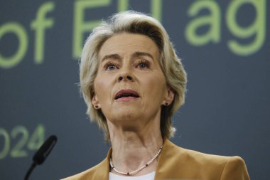 Avrupa Komisyonu Başkanı Ursula von der LEYEN 4 Eylül 2024 'te Belçika' nın Brüksel kentinde düzenlenen AB Tarım Geleceği Stratejik Diyaloğu konulu basın toplantısına katıldı..