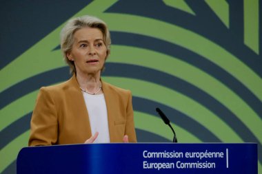 Avrupa Komisyonu Başkanı Ursula von der LEYEN 4 Eylül 2024 'te Belçika' nın Brüksel kentinde düzenlenen AB Tarım Geleceği Stratejik Diyaloğu konulu basın toplantısına katıldı..