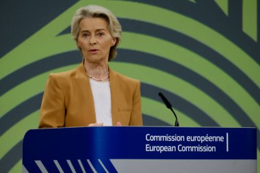 Avrupa Komisyonu Başkanı Ursula von der LEYEN 4 Eylül 2024 'te Belçika' nın Brüksel kentinde düzenlenen AB Tarım Geleceği Stratejik Diyaloğu konulu basın toplantısına katıldı..