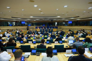 4 Eylül 2024 'te Avrupa Parlamentosu, Brüksel, Belçika' nın iç görünümü.