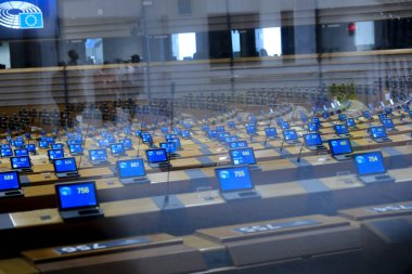 Interior view  of European Parliament, Brussels, Belgium on September 4, 2024. clipart