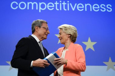 Avrupa Komisyonu Başkanı Ursula von der LEYEN ve Mario DRAGHI 'nin 9 Eylül 2024 