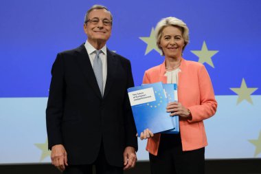 Avrupa Komisyonu Başkanı Ursula von der LEYEN ve Mario DRAGHI 'nin 9 Eylül 2024 