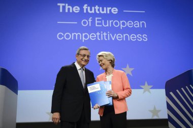 Avrupa Komisyonu Başkanı Ursula von der LEYEN ve Mario DRAGHI 'nin 9 Eylül 2024 