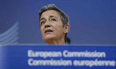 Press conference by EU Commissioner Margrethe VESTAGER following the Court of Justice rulings on the Apple tax State aid and Google Shopping antitrust cases in Brussels, Belgium on Sep. 10, 2024. clipart