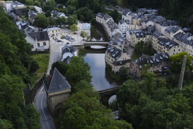 Panoramic view of the Petrusse valley in Luxembourg on June 19, 2024. clipart