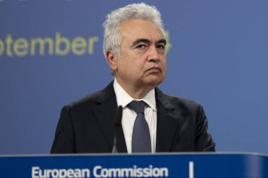 Executive Director of the International Energy Agency (IEA) Fatih Birol speaks during a press conference at the EU headquarters in Brussels, Belgium on September 19, 2024. clipart