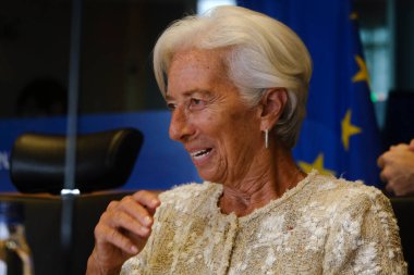 Avrupa Merkez Bankası (ECB) Başkanı Christine Lagarde, 30 Eylül 2024 'te Belçika' nın Brüksel kentindeki AB Parlamentosu 'nun Avrupa Parlamentosu Ekonomik İşler Komitesi' ne katıldı..