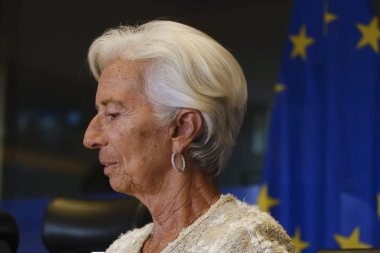 Avrupa Merkez Bankası (ECB) Başkanı Christine Lagarde, 30 Eylül 2024 'te Belçika' nın Brüksel kentindeki AB Parlamentosu 'nun Avrupa Parlamentosu Ekonomik İşler Komitesi' ne katıldı..