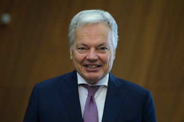 Didier Reynders ,  EU Commissioner arrives to attend in Weekly European Commission College meeting in Brussels, Belgium on October 2 , 2024. clipart