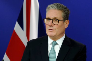 Avrupa Komisyonu Başkanı Ursula von der Leyen ve İngiltere Başbakanı Keir Starmer 2 Ekim 2024 'te Brüksel, Belçika' da basın mensuplarına demeç verdiler.. 