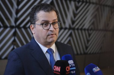 Joaquim Miranda Sarmento, 4 Kasım 2024 'te Brüksel, Belçika' daki Avro Bölgesi maliye bakanları toplantısının başında Maliye Bakanı.