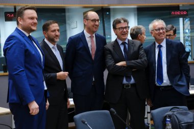 Vincent Van Peteghem ,Finance Minister at the beginning of the Eurozone finance ministers meeting in Brussels, Belgium on November 4, 2024 clipart