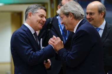 Eurogroup Başkanı Paschal Donohoe, 4 Kasım 2024 'te Brüksel, Belçika' daki Avro Bölgesi maliye bakanları toplantısının başında