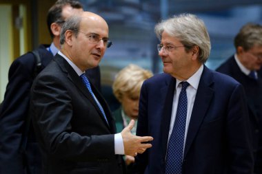 European Commissioner Paolo GENTILONI at the beginning of the Eurozone finance ministers meeting in Brussels, Belgium on November 4, 2024 clipart