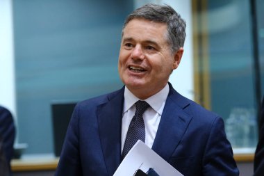 Eurogroup Başkanı Paschal Donohoe, 4 Kasım 2024 'te Brüksel, Belçika' daki Avro Bölgesi maliye bakanları toplantısının başında