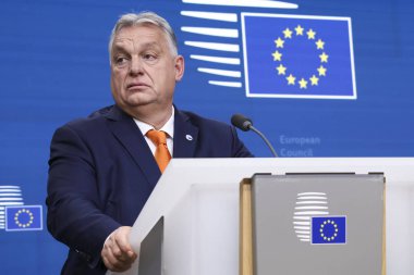 Macaristan başbakanı Viktor Orban, 19 Aralık 2024 'te Brüksel, Belçika' da yapılan AB toplantısının sonuçları hakkında basın toplantısı düzenledi.