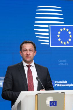 Avrupa Tarım ve Gıda Komiseri Christophe HANSEN 'in basın toplantısı, Belçika' nın Brüksel kentindeki Tarım ve Balıkçılık Konseyi 'nin ardından 24 Şubat 2025.