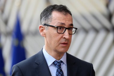 Brüksel, Belçika, 24 Mart 2025. Tarım Bakanı Cem OZDEMIR bir Avrupa Birliği tarım ve balıkçılık konseyi toplantısına katıldı.