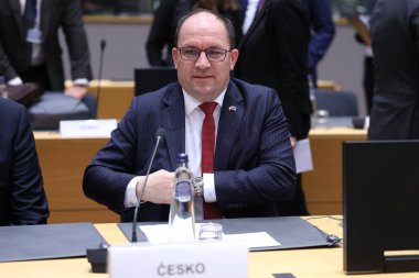 Brüksel, Belçika, 24 Mart 2025. Tarım Bakanı Marek VYBORNY, bir Avrupa Birliği tarım ve balıkçılık konseyi toplantısına katıldı