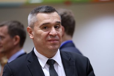 Brüksel, Belçika, 24 Mart 2025. Tarım Bakanı Georgi TAHOV, bir Avrupa Birliği tarım ve balıkçılık konseyi toplantısına katıldı.