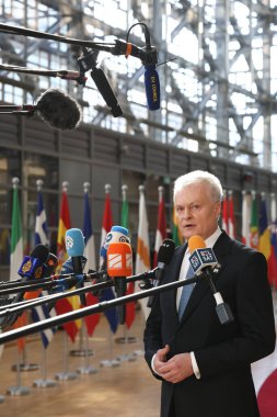  Litvanya Cumhurbaşkanı Gitana Nauseda, 20 Mart 2025 'te AB Zirvesi' nin başında Brüksel 'deki AB genel merkezinde basın açıklaması yaptı..