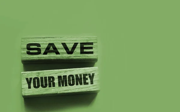 Blocos Madeira Twith Ext Your Money Conceito Negócios Finanças — Fotografia de Stock