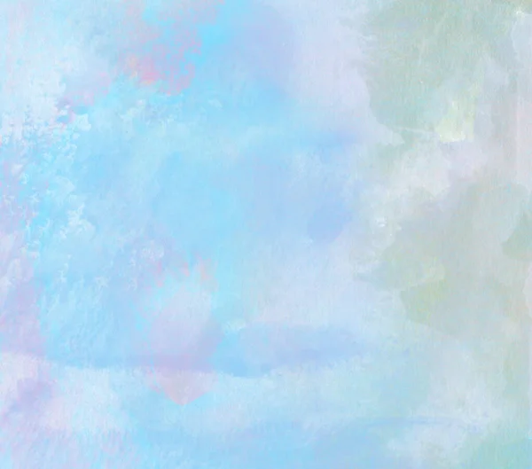 抽象的な汚れの青い水彩画 テキストのための空のスペースと青とターコイズの背景 — ストック写真