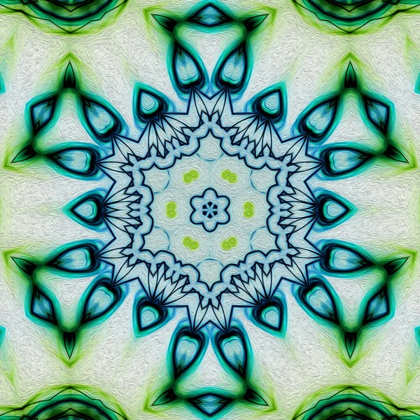 Magie Mystique Fantaisie Fractale Mandala Géométrique Ésotérique Néon Brillant Fond — Photo