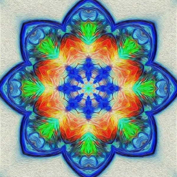 Vacker Mandala Hand Målade Med Akrylfärg Detalj — Stockfoto