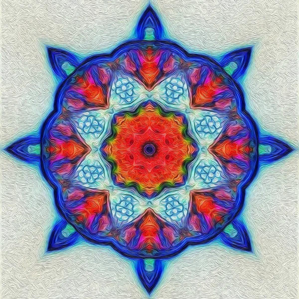 Schöne Mandala Hand Mit Acrylfarbe Detail Bemalt — Stockfoto