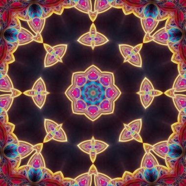 Gri üzerine izole edilmiş güzel gizemli mandala.