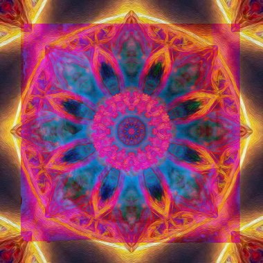 Akrilik boya ayrıntı ile güzel mandala el boyalı.