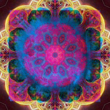 Akrilik boya ayrıntı ile güzel mandala el boyalı.