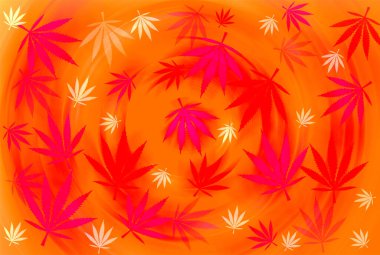 Abstract illustration graphic marijuana cannabis leaf pile for texture background with vintage style