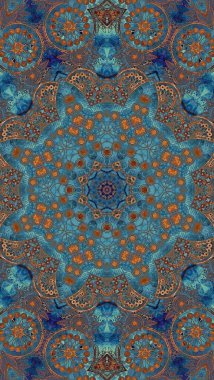 Luxury oriental tile seamless pattern. Colorful floral background. Mandala boho chic style.