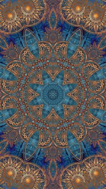 Luxury oriental tile seamless pattern. Colorful floral background. Mandala boho chic style.