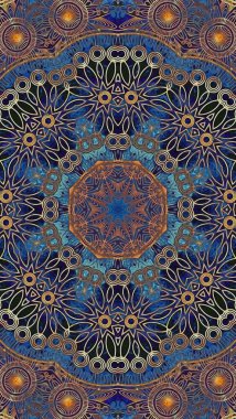 Luxury oriental tile seamless pattern. Colorful floral background. Mandala boho chic style.